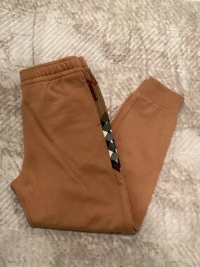 Burberry Tan  Joggers with Signature Check Trim